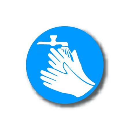 Ergomat 16in CIRCLE SIGNS - Wash Hands DSV-SIGN 256 #1568 -UEN